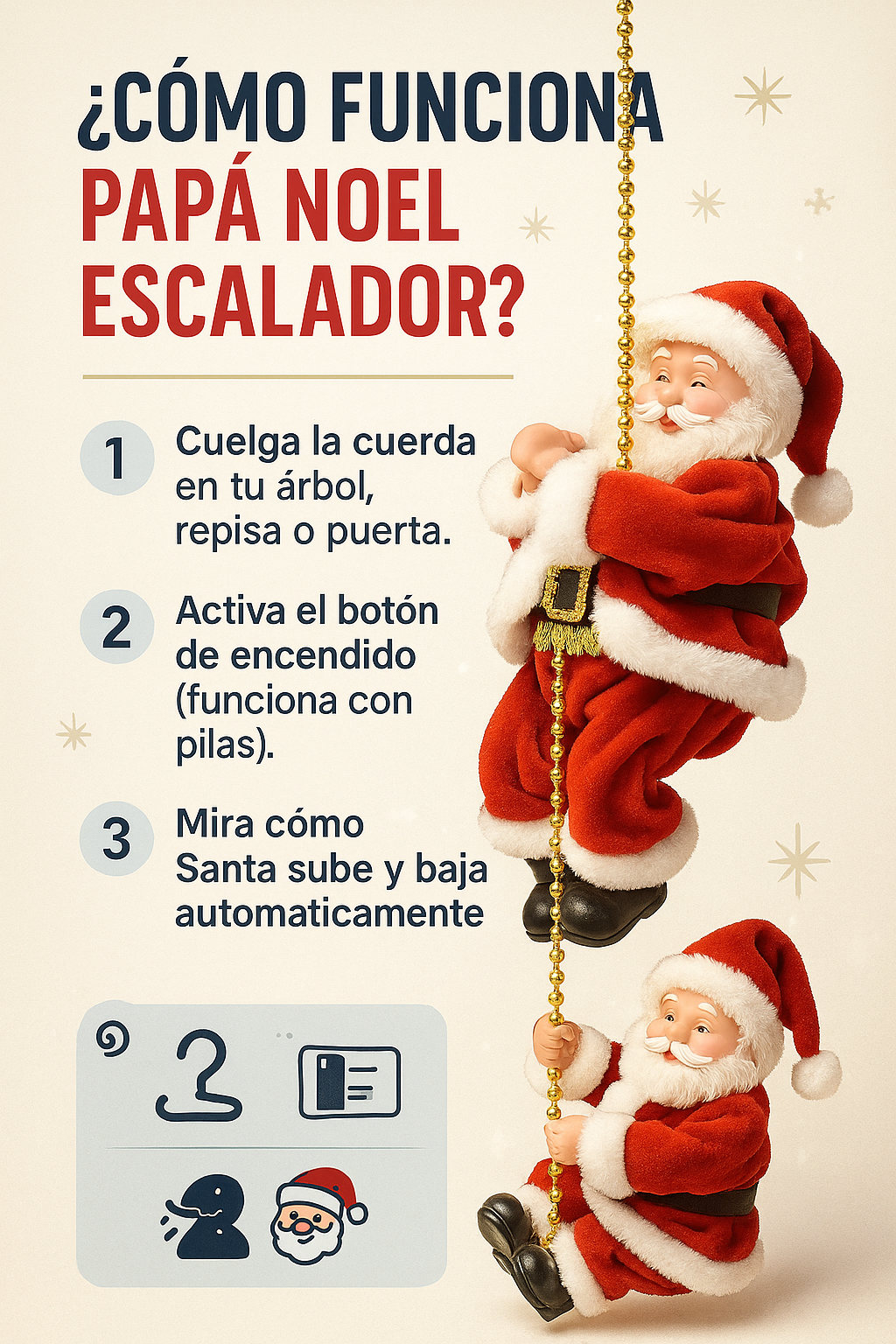 Decoración sube y baja Papá Noel - 🎁Pide hoy y participa por bono de 200.000🎁